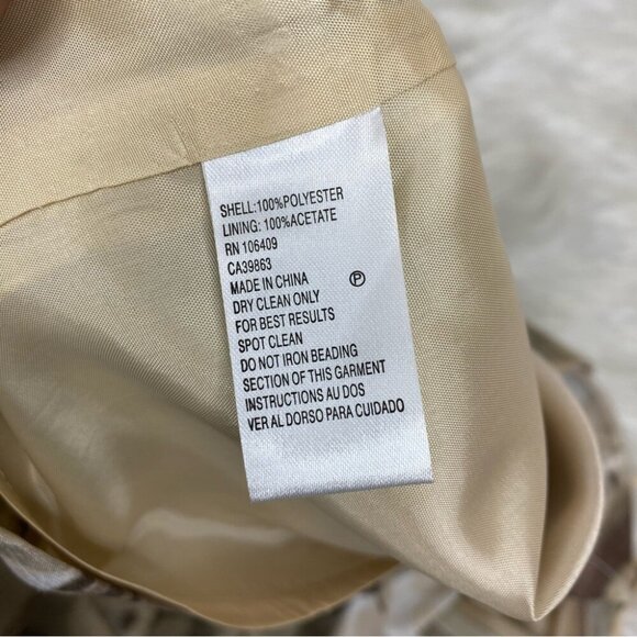 Tahari ASL Womens NWT Tan Derek Floral Square Neck‎ Sleeveless Party Dress 6/C36 - Picture 10 of 11